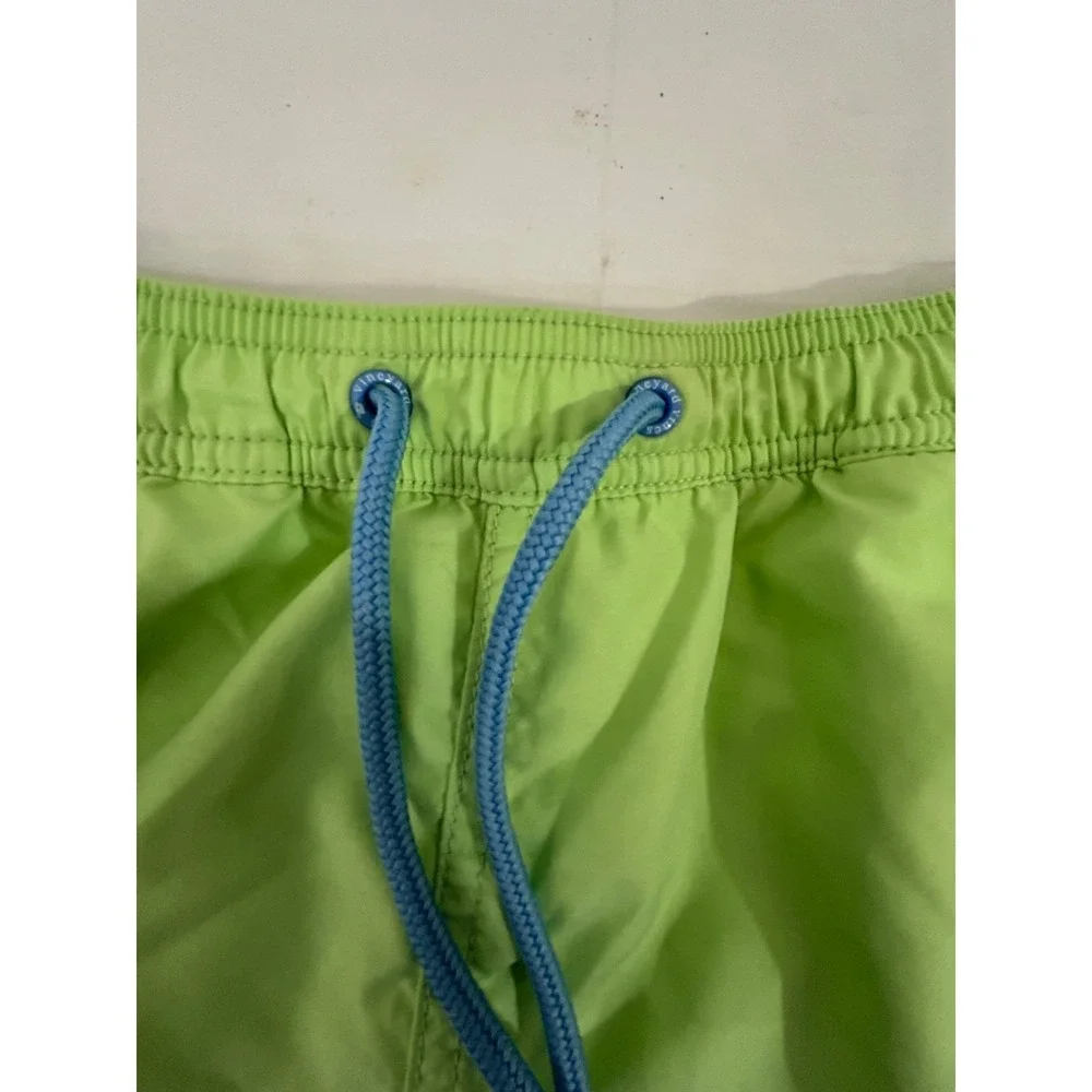 Vineyard Vines Whale Logo Drawstring Swim Trunks Mens Sz S Lime Green Lined